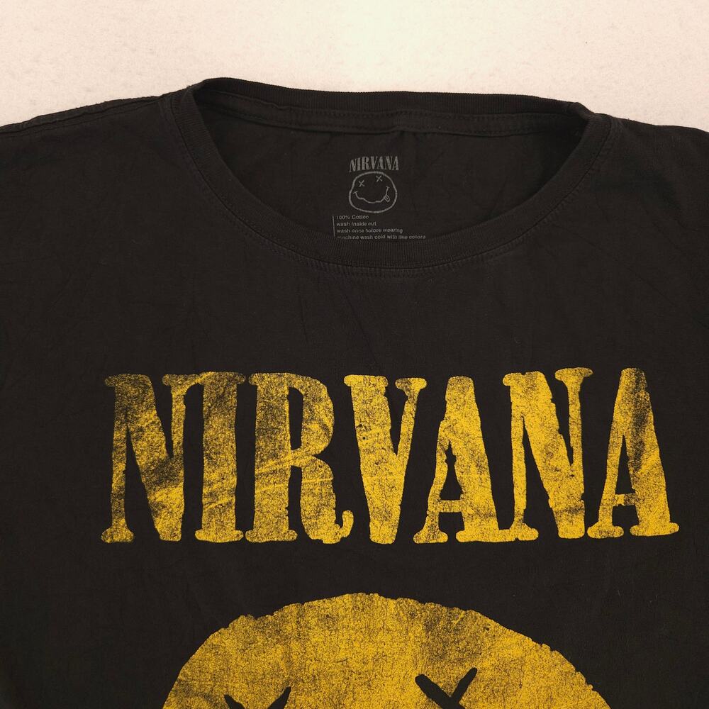 Nirvana Band Casual Crew Neck Graphic T-Shirt Adult Mens Size Large L Black